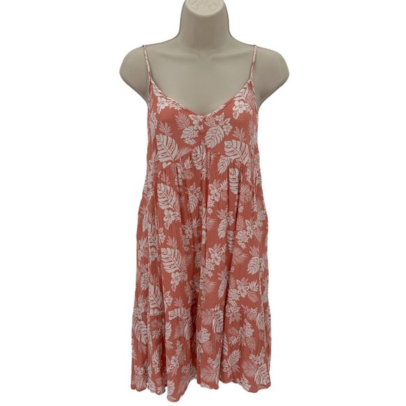 Kai Aloha Dresses & Skirts - Kai Aloha Ocean Love Womens Peach Pink Floral Spaghetti Strap Mini Dress Size S
